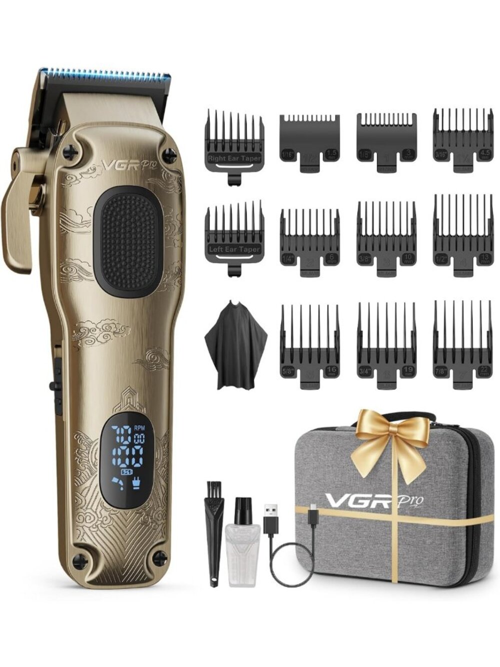 Professional Cordless & Corded Hair Clippers for Men - Barber Clipper Set